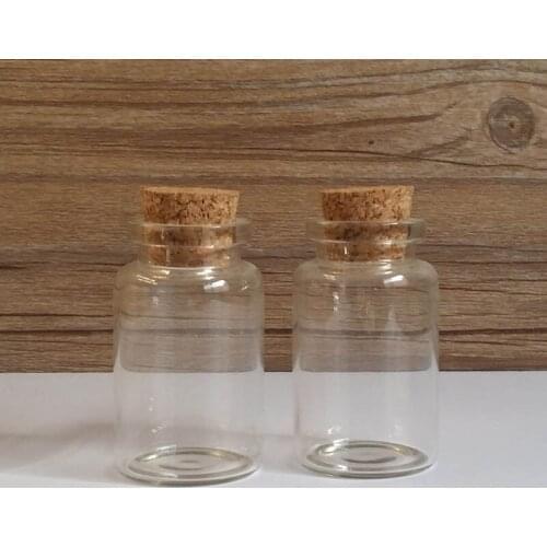 30 x 20ml Glass Tube With Wooden Cork 20cc Clear Glass Vial Glass Jar Cork Tube Bottles 2/3oz Storage Containers