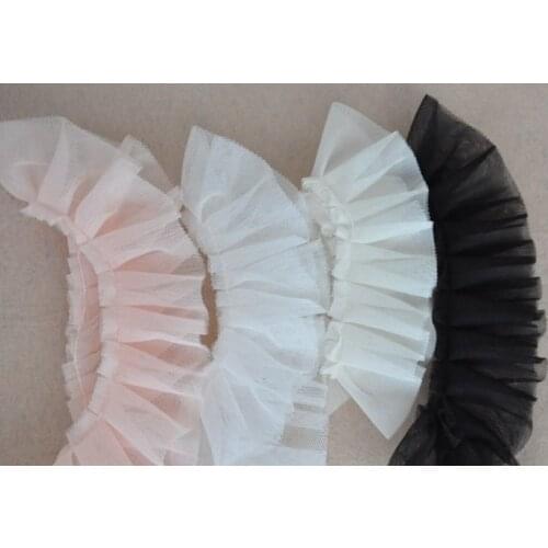 5cm/2'' Fine Antique Pleat Ruffle Lace Trim 20yards/lot - Free Shipping