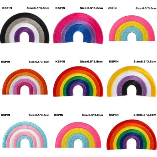 6.5*3.8CM LGBT Rainbow Transgender Bisexual Asexual Nonbinary Pansexual Pride Embroidery Patches Iron on Saw on Badges