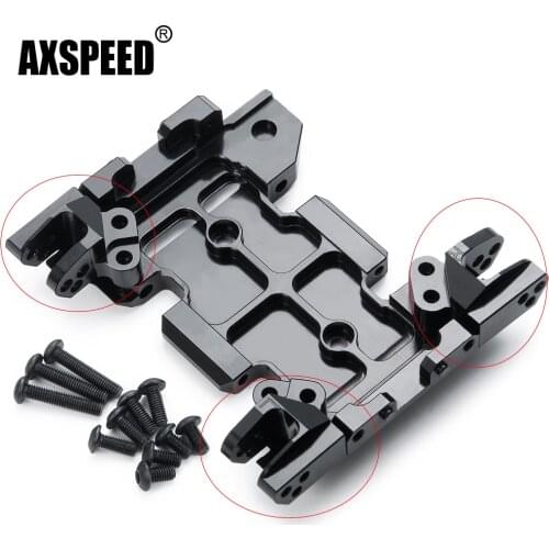 AXSPEED Aluminum Chassis Gearbox Base Plate & Upper Center Link Mounts for Axial SCX10 III AXI03007 1/10 RC Crawler Car Parts
