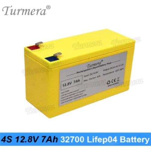Battery Pack 32700 Lifepo4 4S1P 12.8V 7Ah with 4S 40A Balanced BMS for Electric Boat and Uninterrupted Power Supply 12V Turmera