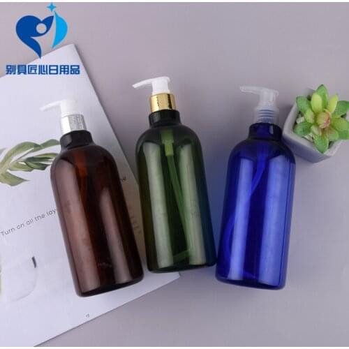 Free Shipping 500ml Shinny Silver Aluminum Shell Emulsion Agent Shampoo Lotion Dispenser Pump Refillable Long Neck Bottling