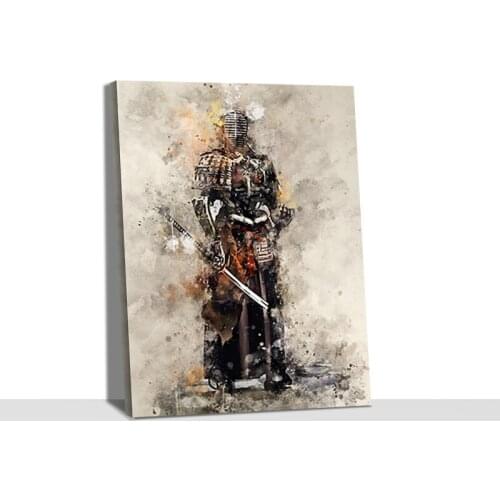 Armored Samurai Wall Art Poster Canvas Painting Nordic Wall Pictures Living Room Home Decor Frame