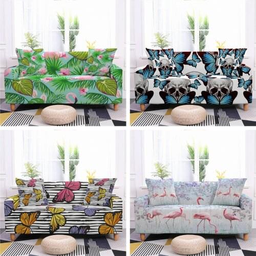 Animal Sofa Cover Elastic Butterfly/Dragon Corner Couch Cover Anti-dust Sofa Slipcover Modern Sofa Protector Funda de Sofa
