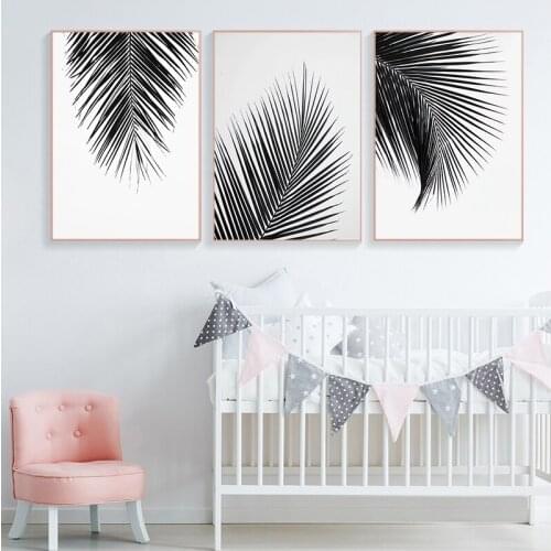 Black White Palm Tree Leaves Canvas s and Prints Minimalist Painting Wall Art Decorative Picture Nordic Style Home Decor