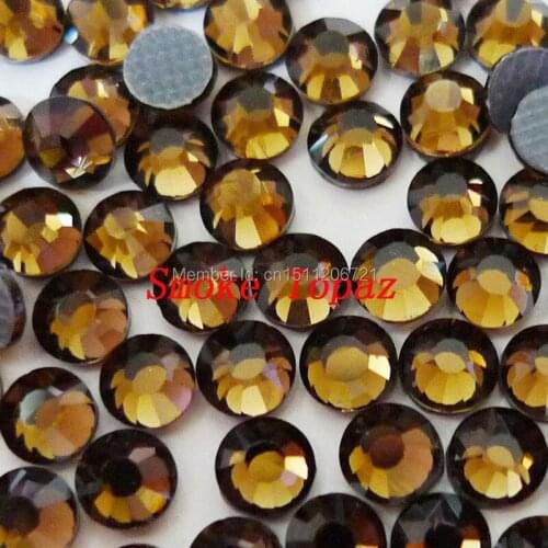 Cheap! Smoke Topaz DMC hotfix rhinestone DIY Clothing nail phone decoration With Glue iron on flatback rhinestones