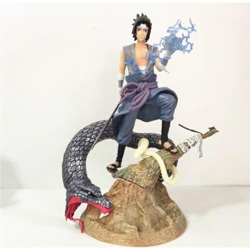 Naruto Uchiha Sasuke Snake PVC Action Figures 270mm Naruto Shippuden Anime Sasuke Figurine Toy