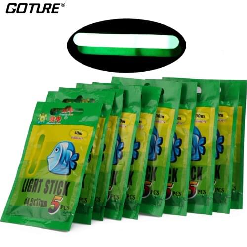 Goture 50pcs/lot Fishing Light Sticks Chemical Luminous Fishing Float Glow Stick Lightstick 4.5*37mm For Night Fishing