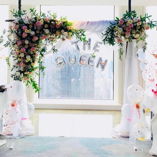 Customized Mori artificial flower row arch DIY Wedding stage background decor silk flower row arch lead flower wall +10m gauze