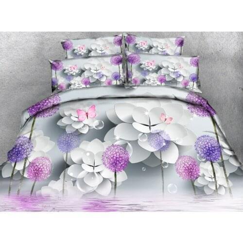 Purple dandelion Twin Full Queen 3D bedding set decorate bed sheet Duvet Cover Pillowcase bed cover Bedding Set California king