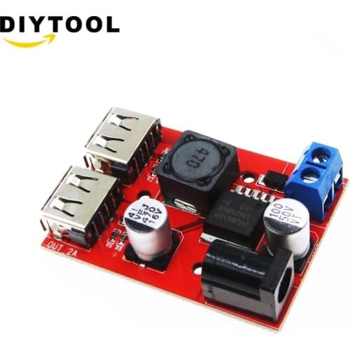 LM2596 LM2596S Dual USB DC-DC 9V 12V 24V 36V to 5V 3A Step Down Buck Converter Board Car Charger Solar Power Supply Module