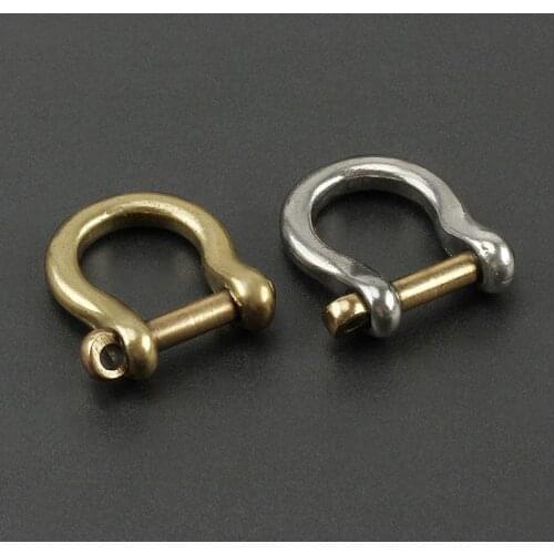 Copper D Shape Buckles DIY Brass Hook Key Ring Creative Hooves Buckle EDC Outdoor Tools