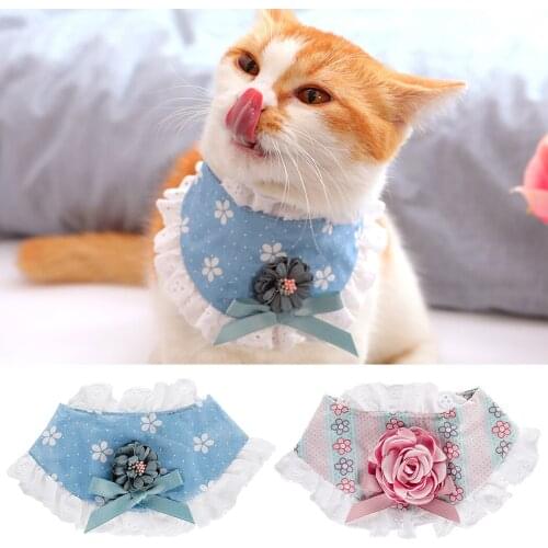 Cute Pricess Dogs Cats Flower Lace Bibs Grooming Kitty Doggy Supplies Pet Accessories Pets Bandana Scarf Rose Bow Tie Puppy