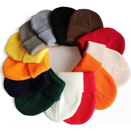 New Candy Colors Winter Hat Women Knitted Hat Warm Soft Trendy Hat Kpop Style Wool Beanie Elegant All-match Ski Hat
