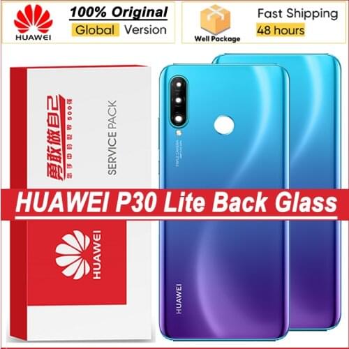 Original Back Housing Replacement for HUAWEI P30 Lite Back Cover Battery Glass Huawei Nova 4e with Camera Lens adhesive Sticker