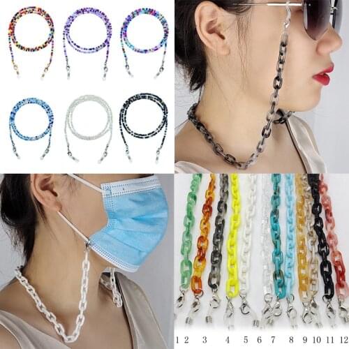 2021 New Glasses Sunglasses Anti Slip Chain Acrylic Chain Glass Bead Chain Anti Slip Glasses Rope Hanging Rope Wholesale