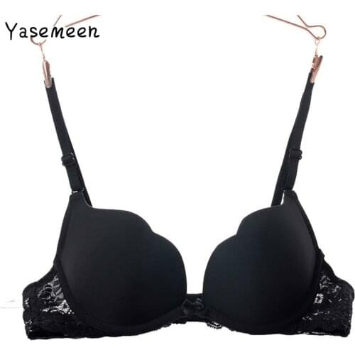 Yasemeen Adjustable Solid Lace Bras Sexy Lace Bras Super Push Up Brassiere for Women Sexy Underwire 3/4 Cup Minimizer Lace Bra