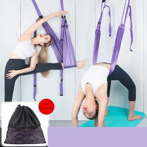 Adjustable Aerial Yoga Strap Stretching Leg Stretcher Strap Inversion Exercises Multilayer Belt Door Flexibility Women Workout