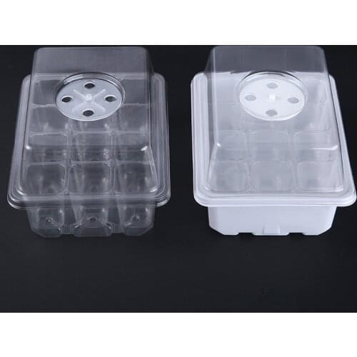 Garden Supplies Flower Pot Seeds Seedling Tray Sprout Plate 12 Grids Nursery Pots Tray With Transparent Lids Box For Gardening