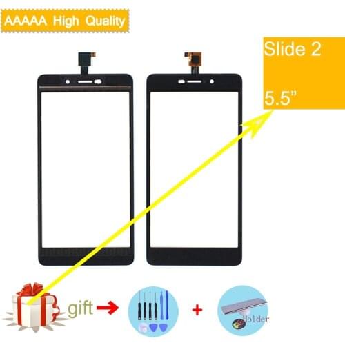 Touchscreen For Wiko Slide 2 Slide2 Touch Panel Touch Screen Digitizer glass Sensor For Wiko Slide 2 Touches Front Outer Black