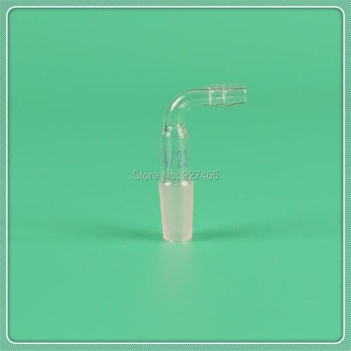 Glass Adapter socket to rubber tube,Joint 14/23 right angle connection,Hose Inlet adapter,laboratory glassware