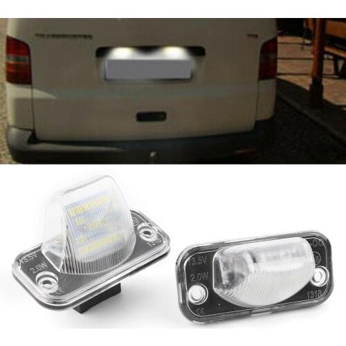2Pcs Car White LED Rear License Plate Light Car Tail Lamp For VW T4 Transporter & Passat & Caddy Jetta Syncro Touran 1990-17