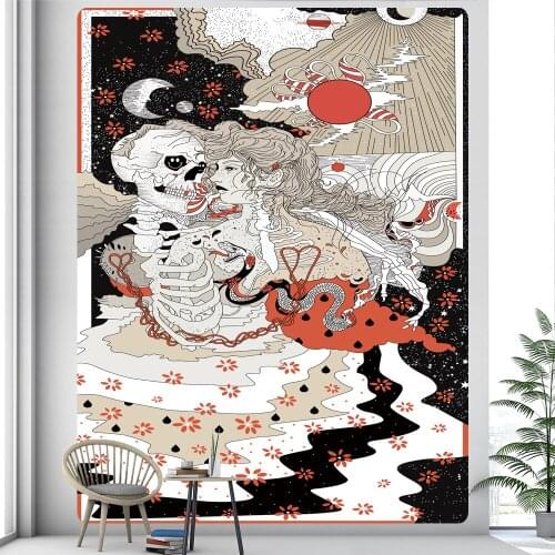 Tarot sorcery tapestry wall wall hanging home decoration Bohemian decorative Mandala yoga mat Hippie bed sheet sofa blanket