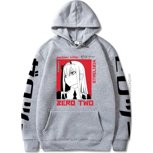 Anime Darling In The Franxx Men Women Unisex Hoodies Camisas Zero Two Hoodie Graphic Pullover Aesthetic Harajuku Funny Hoodie