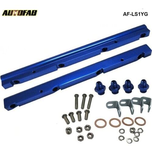 Top Feed Injector High Flow Fuel Rail Kit For cheverolet Blue Aluminium Billet car styling AF-LS1YG
