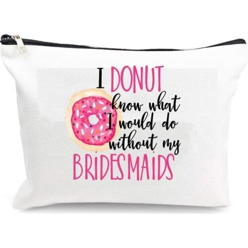 Will You Be My Bridesmaid Proposal Gift Donut Makeup Bag Wedding engagement Bridal shower Party bride to be decoraion supplies