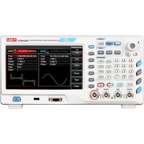 UNI-T UTG4122A Function/Arbitrary Waveform Generator Signal Generator; 2 Channels, 120MHz Bandwidth, 500MSa/s Sample Rate