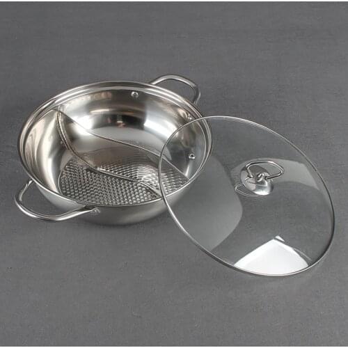 Thickened non magnetic stainless steel hot pot Yuanyang hot pot soup pot household hot pot dry pot for induction cooker