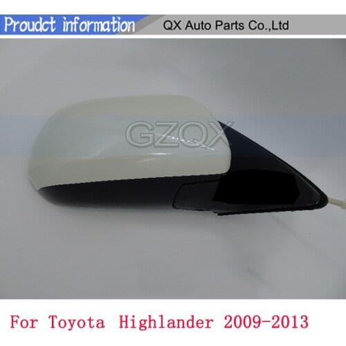 CAPQX Hight Quality Rear View Rearview Mirror For HIGHLANDER 2009 2010 2011 2012 2013 side mirror 3 Wire