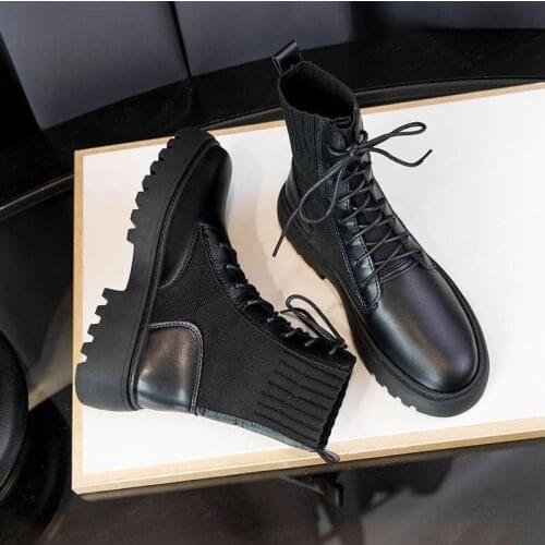 Womens Rubber Boots Shoes Boots-women Flat Heel Summer Booties Lace Up Round Toe