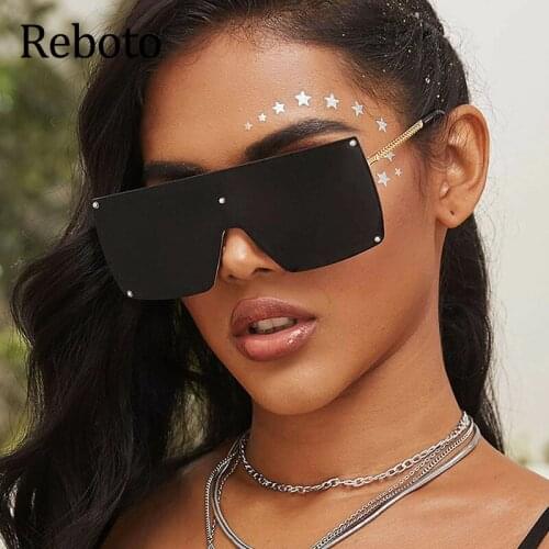 2021 Oversized Rimless Sunglasses Womens Fashion Black Brand Designer Metal Frame Vintage Sunglasses Female Eyewear