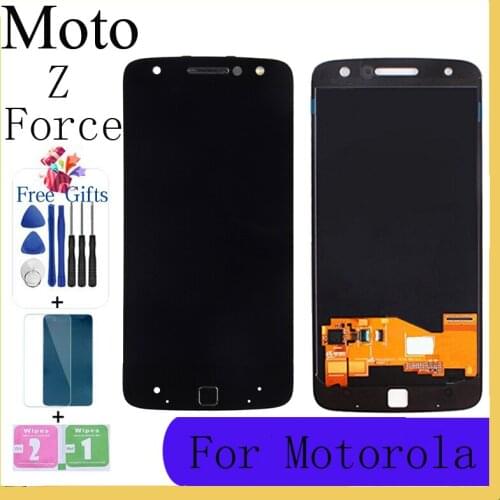 For Motorola Moto Z Force Droid LCD XT1650-02 Display LCD Screen Touch Digitizer Assembly With Free tempered film and tools