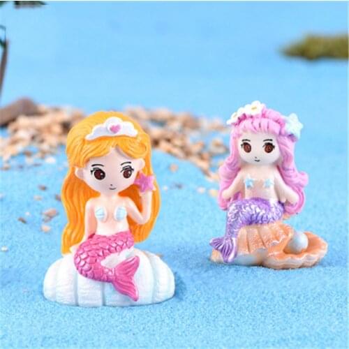 ZOCDOU 1 Piece Mermaid Whale Tail Dolphin Castle Model Small Statue Figurine Crafts Figure Ornament Miniatures DIY Garden