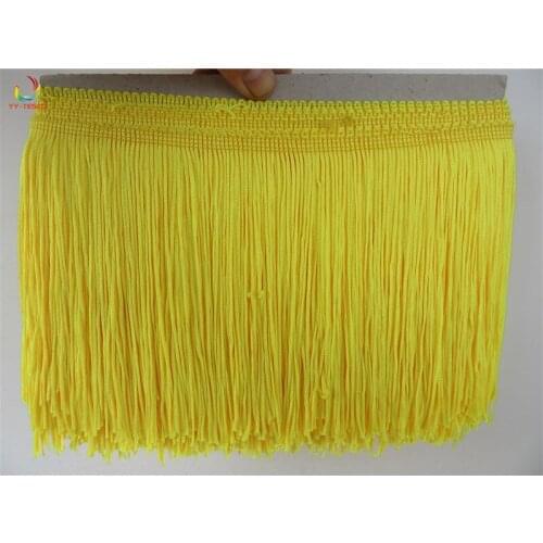 10 yard/lot 15CM Long yellow Polyester Fringe Trim African Tassel Ribbon Lace Sew Latin Dress Garment Curtain DIY Accessories