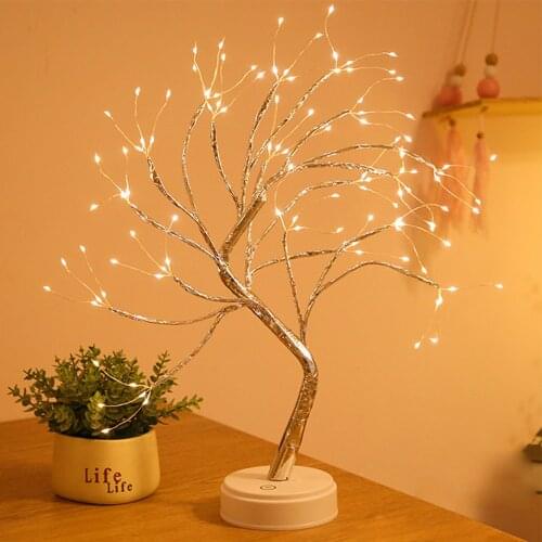 108 LED Table Lamp Mini Christmas Tree Night Light USB Battery Power Home Decor Fairy Lights for Bedroom Indoor Holiday Lighting