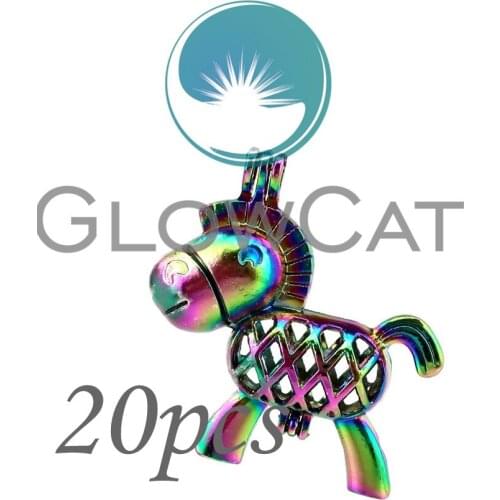 20x CC66 Colorful Donkey Stone Beads Cage Jewelry Making Perfume Essential Oil Diffuser Pearl Cage Locket Pendant