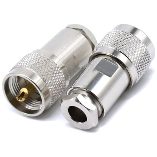 4pcs UHF PL259 Male plug Clamp RG5 RG6 LMR300 5D-FB Cable Brass RF Coaxial Adapter Connectors