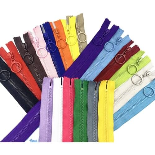 5 Pcs 3# Resin Zippers Plastic with Pull Ring (30cm-70cm) Close End Zippers for DIY Bag Sewing Crafts Zipper 20/color
