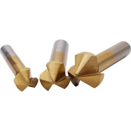 6pcs/lot HSS High Speed Steel Countersink Drill 90 Degree Chamfering Titanium Drill Press Countersink Boring Bit Three-edged