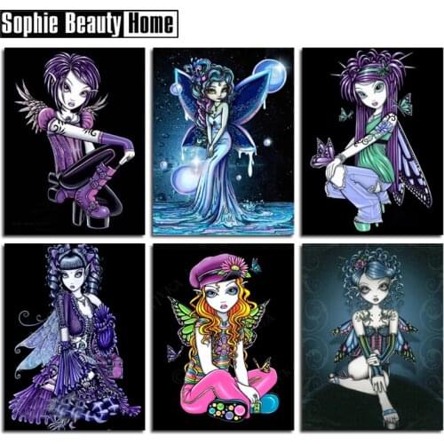 DIY Diamond painting Cartoon girl Fairy picture Full Square/Round Diamond Embroidered 5D Cross Stitch Gift Set Home Decor 204174