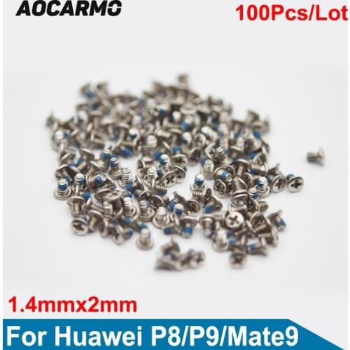 Aocarmo 100Pcs/Lot Replacement 1.4*2mm Inside Motherboard Frame Screw For Huawei P8 P9 Mate 9