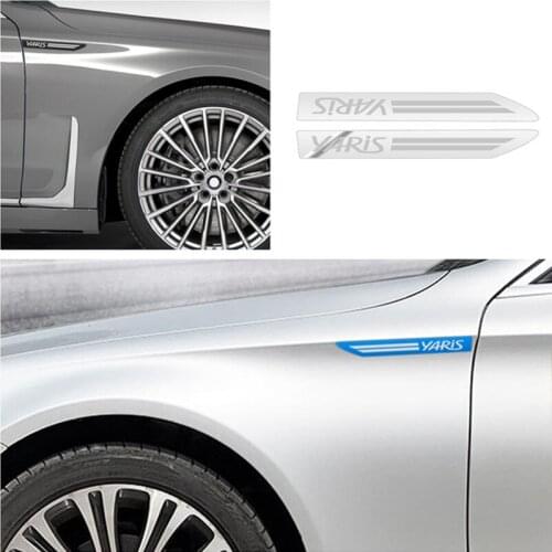 Car Styling 2pcs Side Wing Badge Emblem Fender Sport Car Sticker for Toyota yaris Accessories Car Styling