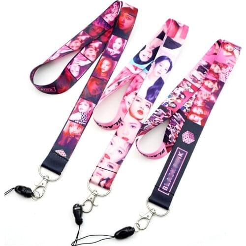 Cute Girl Pink Key Lanyard ID Badge Holder Phone Neck Strap with Fashion Key Ring Key Chain Keychain Charms Cosplay Accessories