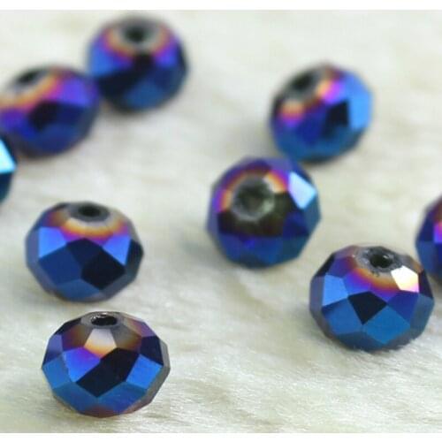 100PCS 8MM Austria Crystal Bead Rondelle Loose Faceted Glass Beads Spacers Beads for Bracelet Jewelry Making