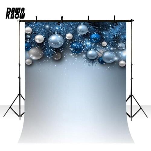 DAWNKNOW Christmas Background Fotografia Happy New Year Celebrate Blue Ball Photography Backdrop Photocall Photo Studio lv630