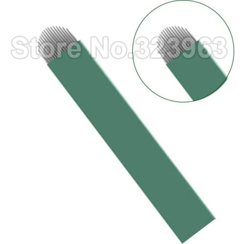 New Lamina Tebori 0.16mm Microblading Needles 9 12 15 18 15U 16U 12 U Tattoo Needles for Permanent Makeup Green Blade Manual Pen
